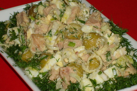 Салат из печени  трески с оливками и каперсами: шаг 7