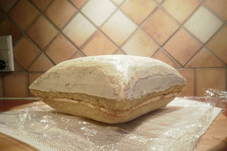 Торт подушка, фисташковый масляный бисквит, swiss meringue buttercream: шаг 36