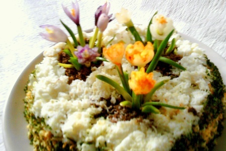 Салат  "весенние цветы": шаг 1