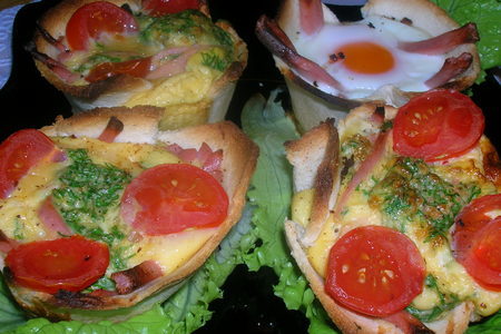 Горячие хлебные горшочки с омлетом ( или глазуньей) на завтрак: шаг 7