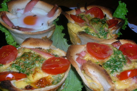 Горячие хлебные горшочки с омлетом ( или глазуньей) на завтрак: шаг 9