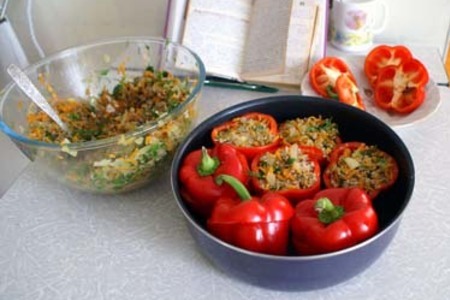 Перец, фаршированный мясом и овощами: шаг 2