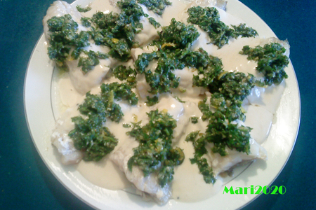 Рыба с зеленью в соусе из тхины со сливками: шаг 21