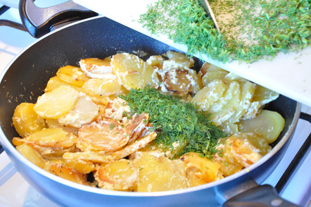 Картофель со сливками и укропом.: шаг 3