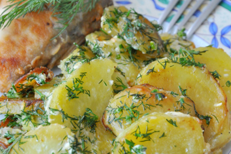 Картофель со сливками и укропом.: шаг 5