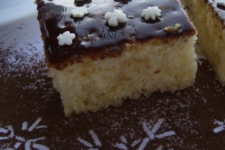 Бисквитное пирожное с кофейной глазурью или "похоже, пришла зима": шаг 12