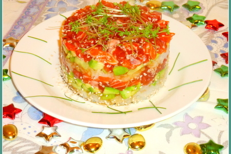Закусочные пирожные в стиле суши "весело, весело  встретим новый год!»: шаг 12