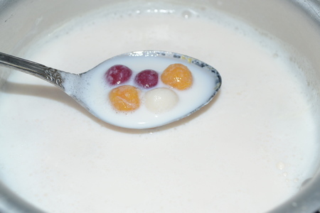 Bua loi (плавающий лотос) - рисовые шарики в кокосовом молоке с яйцом-пашот: шаг 9