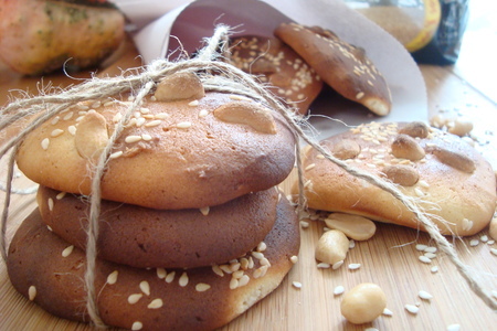Творожное печенье с кунжутом и солёным арахисом: фото шаг 9