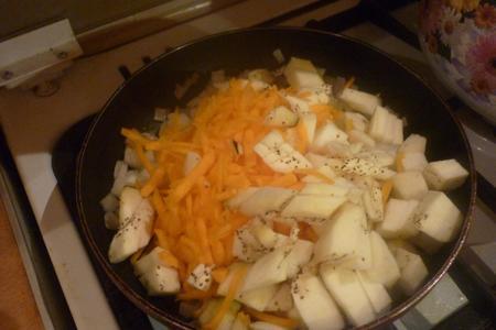 Трёхслойная запеканка с овощами, творогом и куриным филе: шаг 1