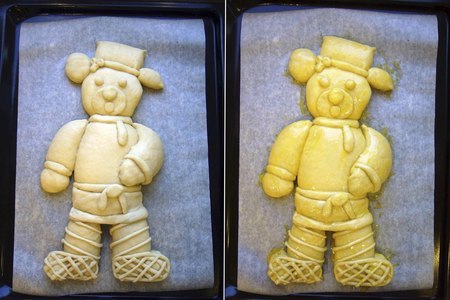 Сладкий пирог с творогом на полдник для детей  "медвежонок рося": шаг 6