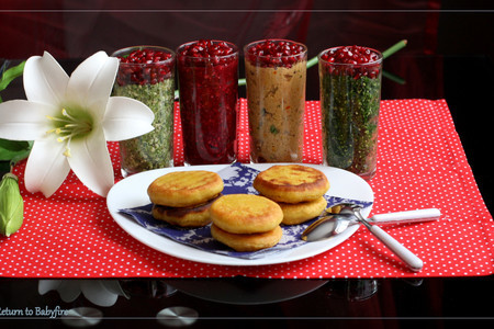 Фото к рецепту: Пхали-ассорти с кукурузными лепёшками мчади.фьюжн версия.