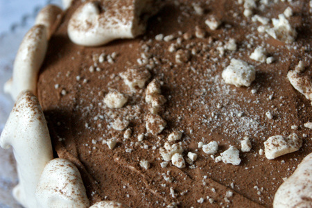 Фото к рецепту: Миндальный торт с шоколадным крем-мусом "торжество"