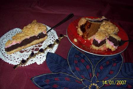 Фото к рецепту: Разноцветный пирог с начинкой.