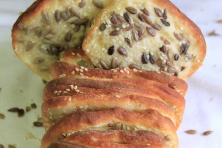 Фото к рецепту: Итальянский хлеб "pane al latte "fisarmonica"