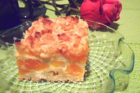 Фото к рецепту: Тёртый пирог с курагой и абрикосовым вареньем  к дню рождения оленьки (pinkflamingo1962)