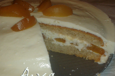 Торт-суфле с персиками