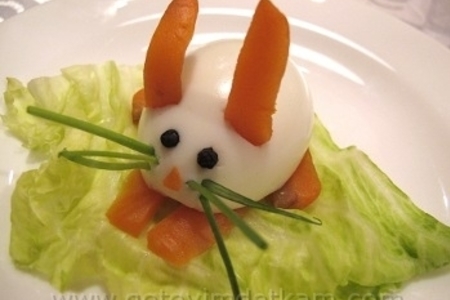 Заяц из яйца (кухня для детей)