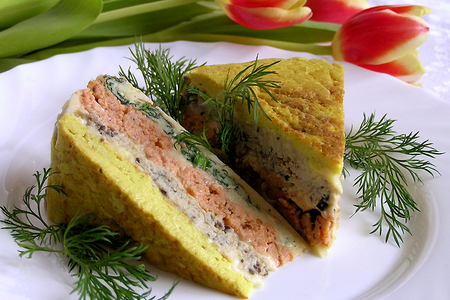 Фото к рецепту: Пирог из четырех омлетов от жиля анженье