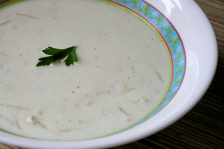 Фото к рецепту: Молочный суп с вермишелью и курицей