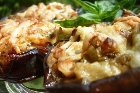Фото к рецепту: Баклажаны  с жульеном из морепродуктов  (в италию на свадьбу!!!приглашаются все!)