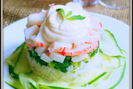 Фото к рецепту: Салат с рисом и брокколи