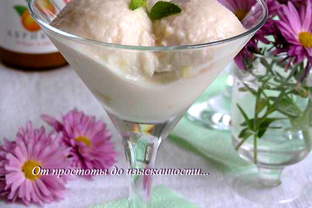 Фото к рецепту: Кокосовое мороженое из фасоли с абрикосовым конфитюром darbo
