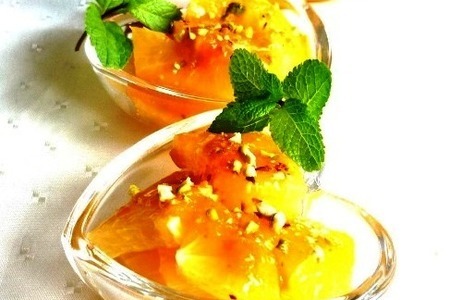 Фото к рецепту: Легкий десерт "оранжевая утонченность" с конфитюром darbo  