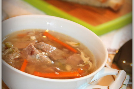 Фото к рецепту: Гречневый суп с языком 