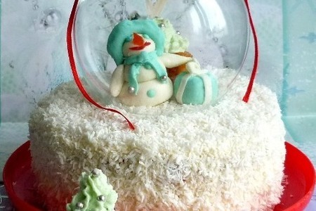 Фото к рецепту: Новогодний торт "и падал снег..." (друзья,приглашаю на тортик - с наступающим вас!!!)