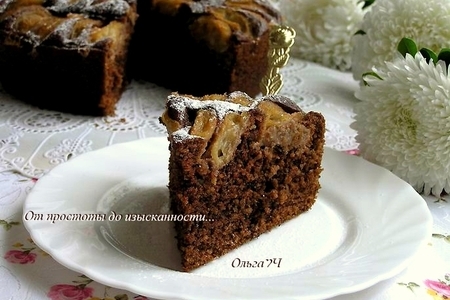 Фото к рецепту: Шоколадный пирог с яблоками (в мульти)