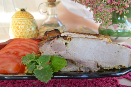 Фото к рецепту: Имбирная свинина запеченная в рукаве