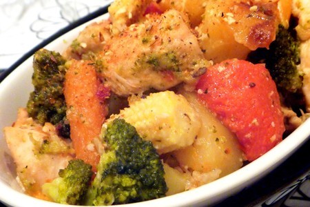 Фото к рецепту: Курица с овощами по-испански