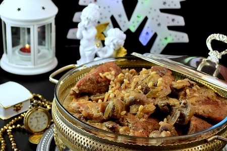 Мясо с грибами «старый новый год»