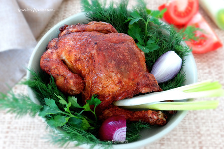 Фото к рецепту: Ароматный цыпленок-гриль за 30 минут