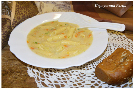 Фото к рецепту: Молочный картофельный суп с макаронами