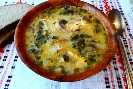 Фото к рецепту: Щавельно-сырный суп