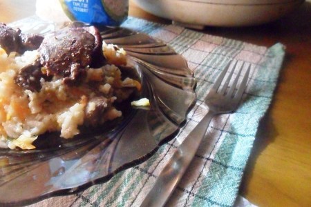 Фото к рецепту: Джессина каша // рисовая каша с овощами и куриной печенью