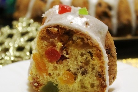 Фото к рецепту: Рождественский кекс с сухофруктами (не требует длительного выстаивания)