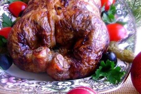 Фото к рецепту: Курица фаршированная "праздничная мозаика».
