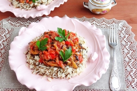 Фото к рецепту: Рис акватика мix с овощами со сливками