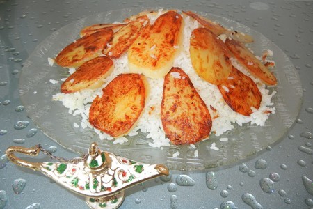 Фото к рецепту: Рис на гарнир и газмах из картофеля