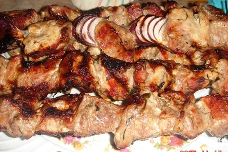 Фото к рецепту: Шашлык из свинины и крылышек