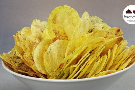 Фото к рецепту: Домашние чипсы за 10 минут - 4 вкуса