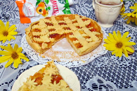 Лучший творожно-абрикосовый песочный пирог с абрикосовым джемом «махеевъ»