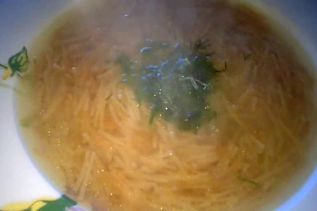 Быстрый суп за 10 минут с обжаренной вермишелью и без мяса