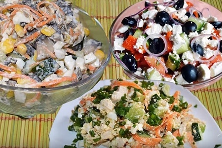 Фото к рецепту: Вкусные салаты на новый год без майонеза