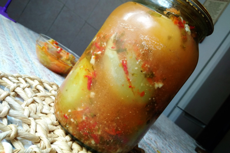 Фото к рецепту: Зеленые помидоры по - армянски 