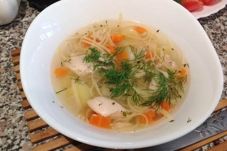 Фото к рецепту: Суп с домашней лапшой