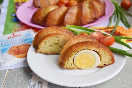Фото к рецепту: Капустный кекс с яйцами #пасха